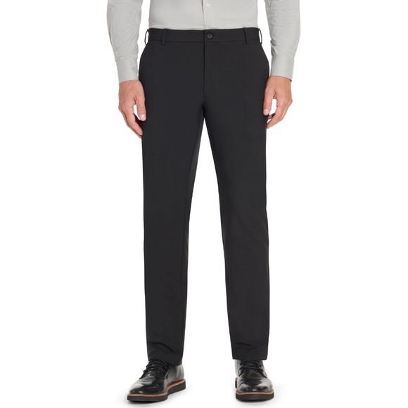 Van Heusen Men’s Flex Slim Fit Dress Pants Black 32x32 Stretch Business Slacks - Picture 1 of 4